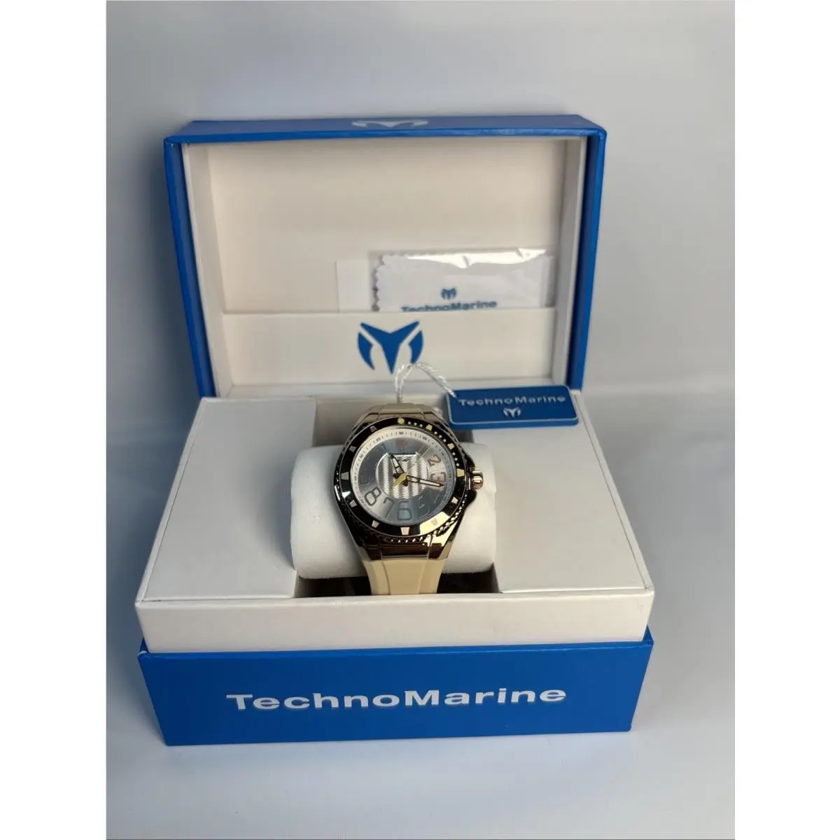 Technomarine Techno Marine Lusso Mare Unisex 38mmwatch tm-225042 - Dial: Gold, Band: White, Black