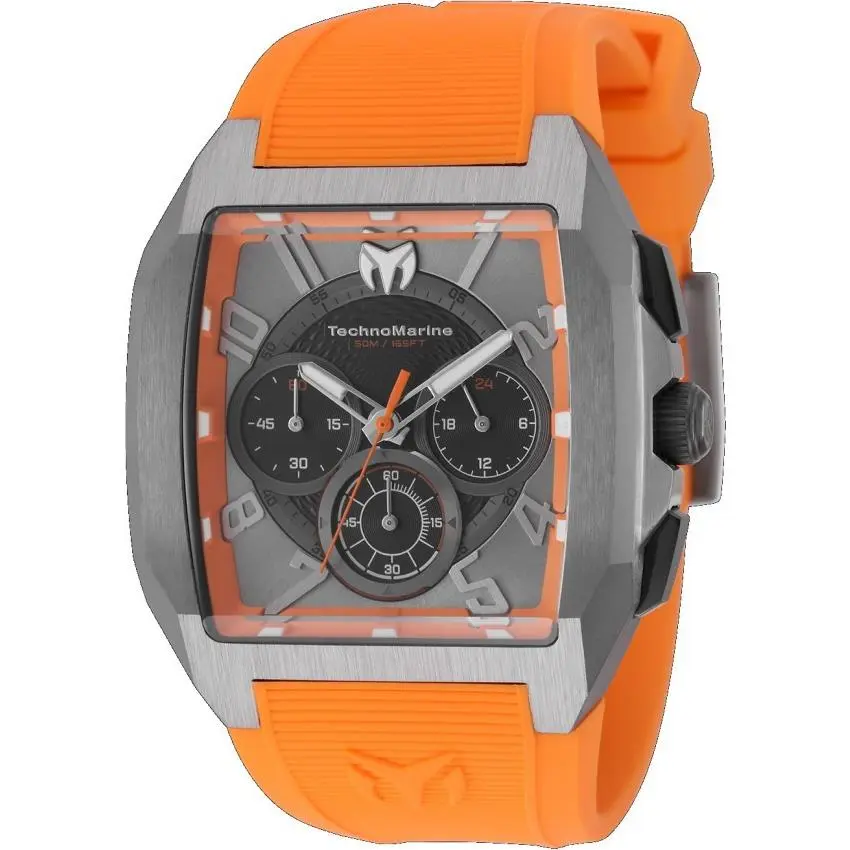 Technomarine Aqua Quadrant Men`s 41mm Orange Gunmetal Chrono Watch TM-225107