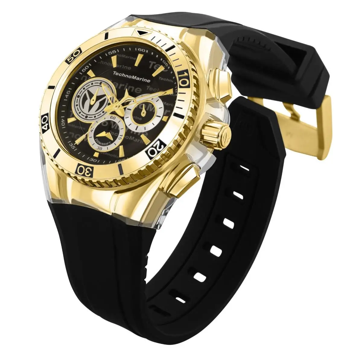 Technomarine Men`s TM-118123 Cruise Cali Gold-tone Gold w Black/grey Dial 46mm