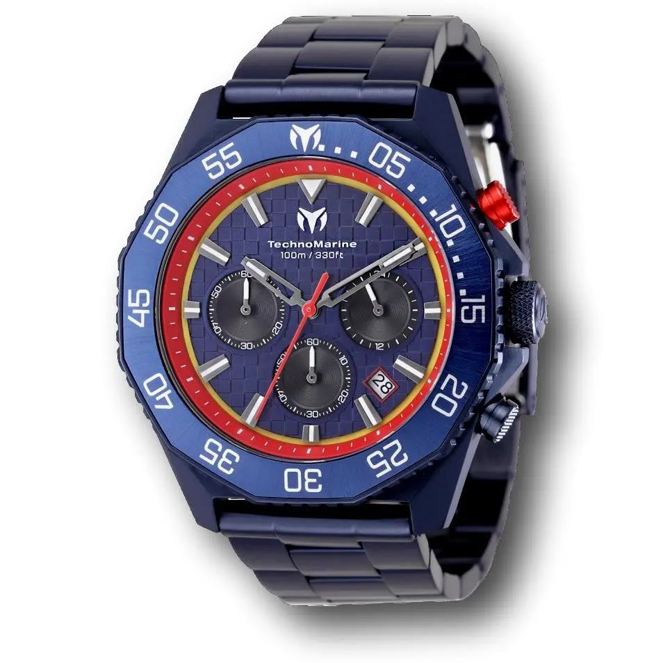 Technomarine Racing Legends Men`s 44mm Darkest Blue Chronograph Watch TM-525018