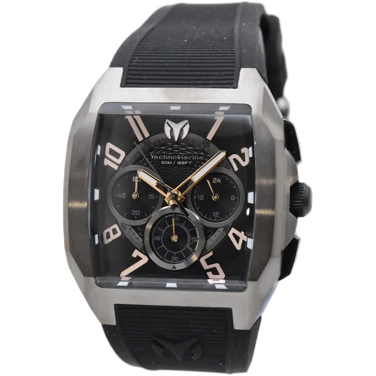 Technomarine Aqua Quadrant Men`s 41mm Gunmetal Silicone Chrono Watch TM-225108