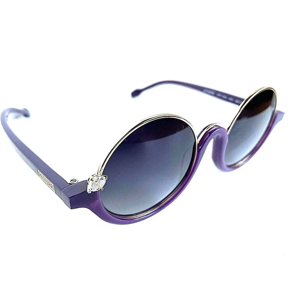 Polarized  Gff 1S99 003 Round Purple Women`s Sunglasses by Gianfranco Ferre