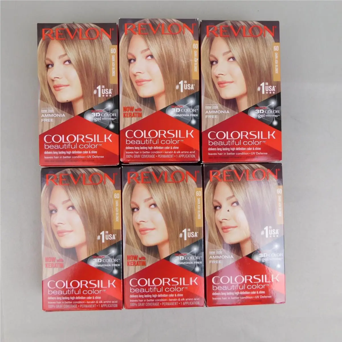 6 Boxes Revlon Colorsilk Permanent Hair Color Dye 60 Dark Ash Blonde No Ammonia