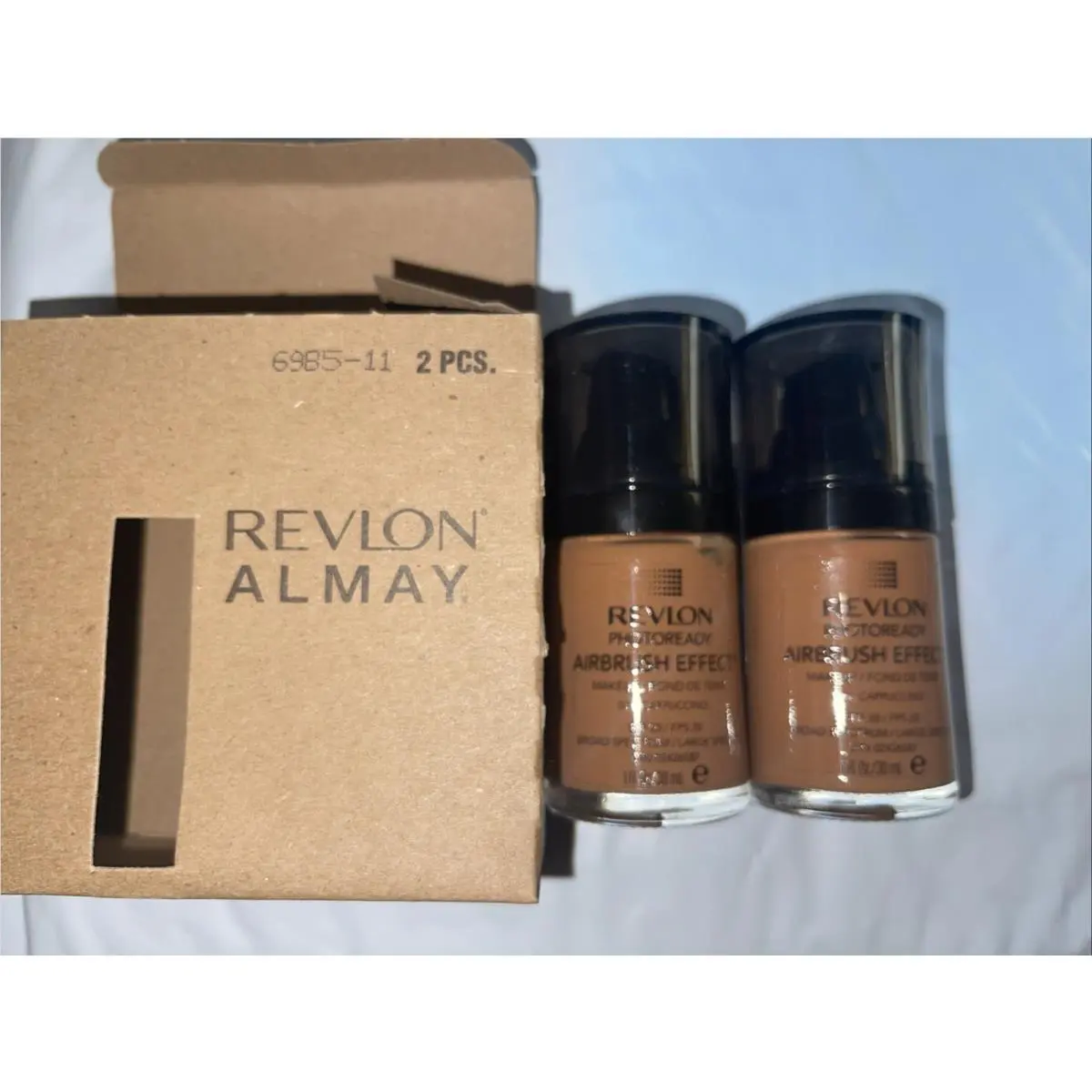 Lot of 2 Revlon Photoready Airbrush Effect Foundation 011 Cappuccino Spf 20
