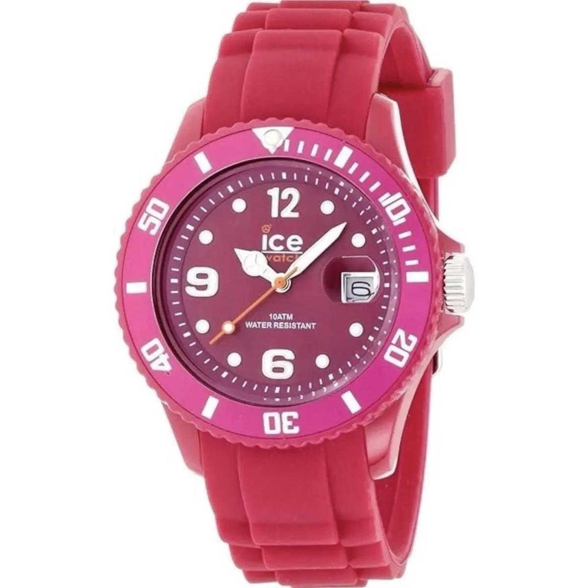 Ice Watch Sili Forever Wristwatch Red Date Dial Red Silicone Strap SW.CHE.B.S.12