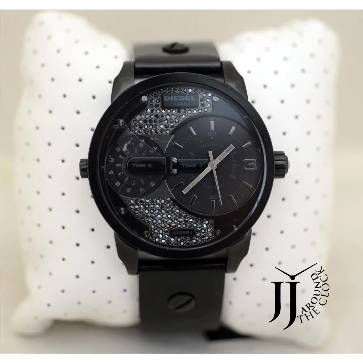 Diesel Mini Daddy 46mm Men`s Black Leather Watch DZ5584