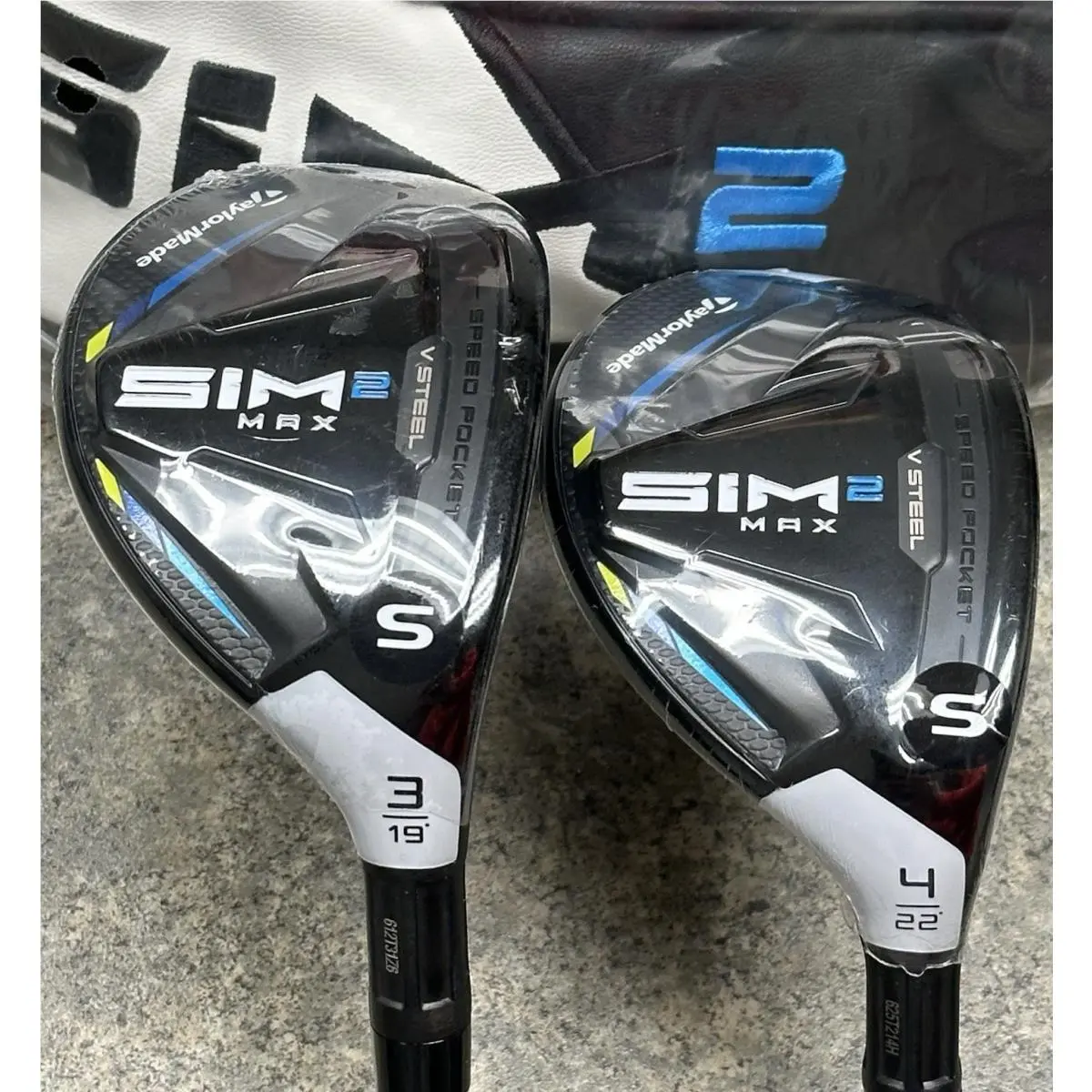 Taylormade SIM2 Max Rescue Hybrid Set 3H-19 4H-22 Ventus Stiff Flex w/ Covers