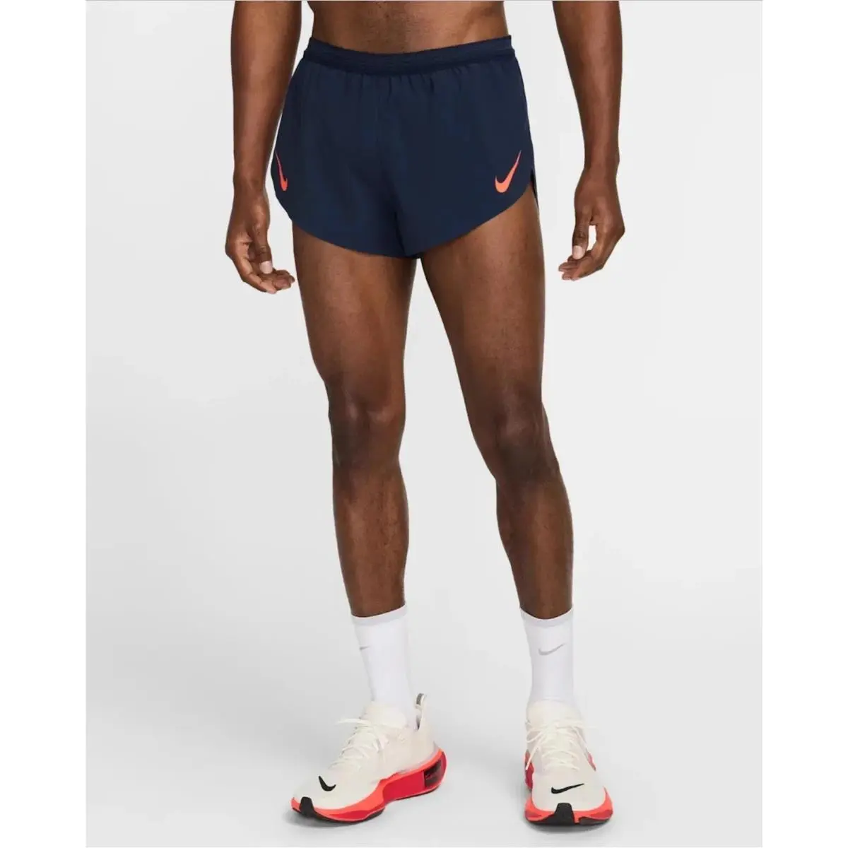 Nike S Dri-fit Adv Aeroswift 4 Running Shorts Men`s T FN3352-451 Navy Crimson
