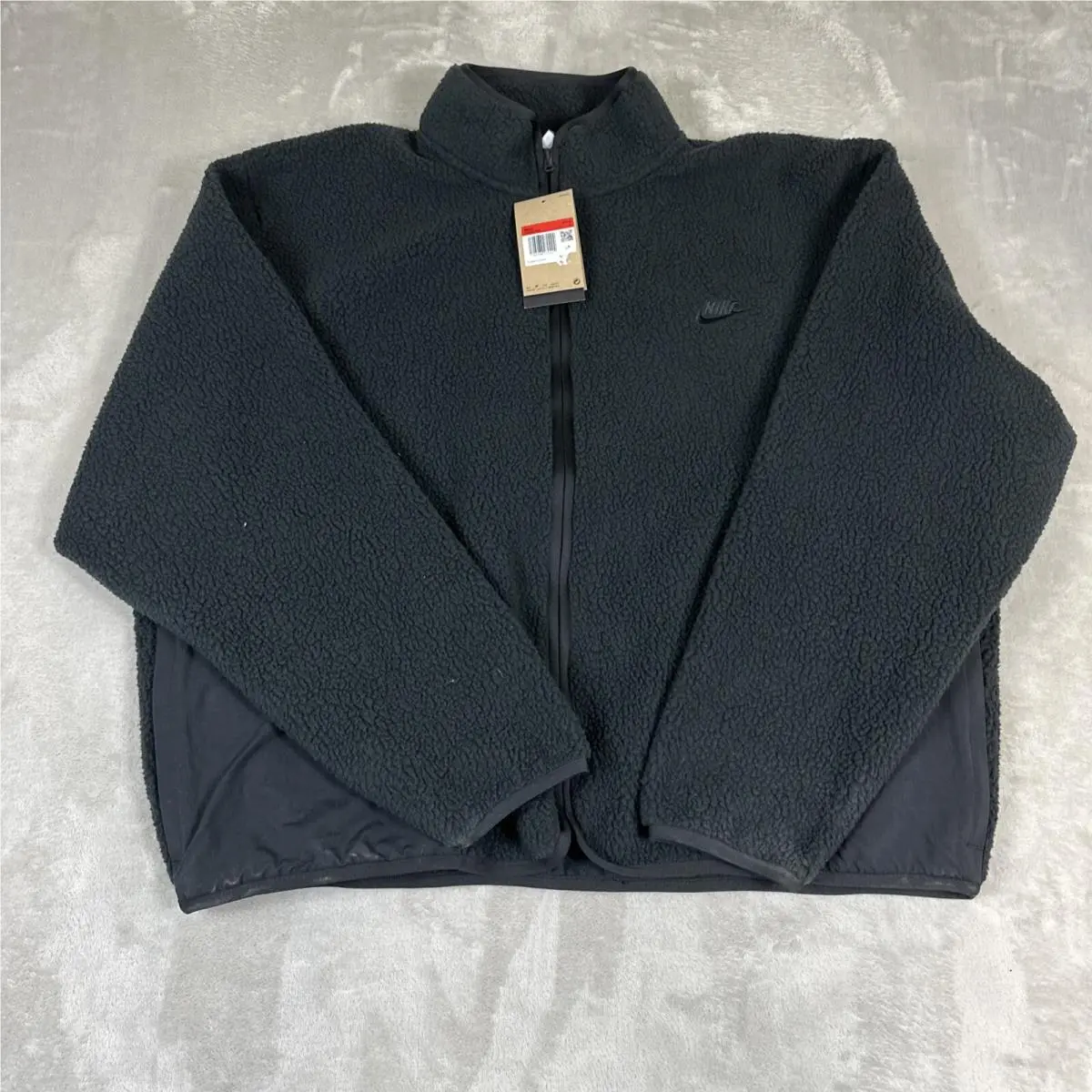 Nike Club Seasonal Winter Sherpa Fleece Full Zip Jacket Mens Size L FB8386-010