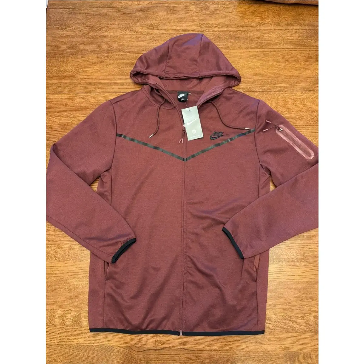 Nike Tech Windrunner Jacket Sz Mens 2XL Burgundy Black Full Zip