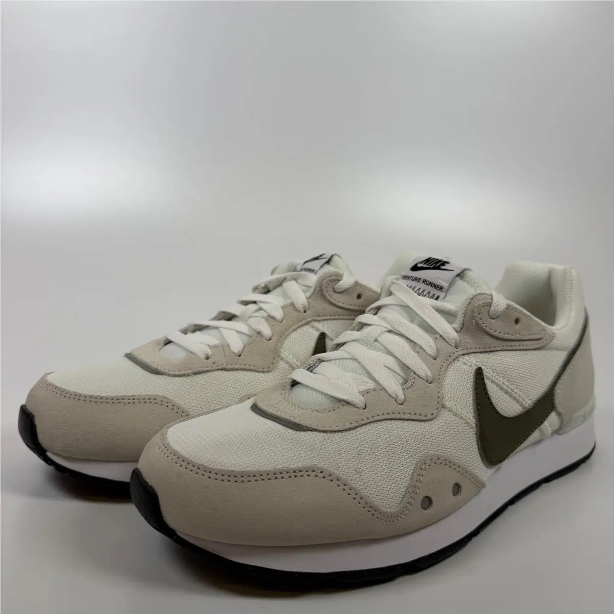 Nike Venture Runner White Medium Olive Mens Sneakers CK2944-101 Size 10.5