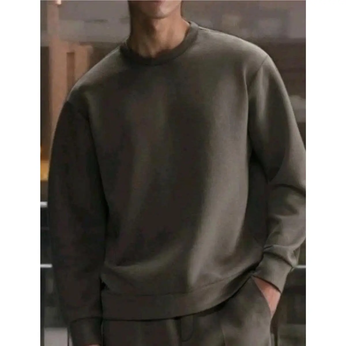 Nike 24.7 Impossiblysoft Dri-fit Crew `stone Ash` HQ6964-289 Men Size Small