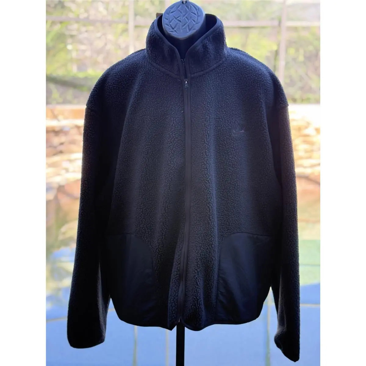 Nike Club Men`s Winterized Jacket FB8386-010 Black Full-zip Size L