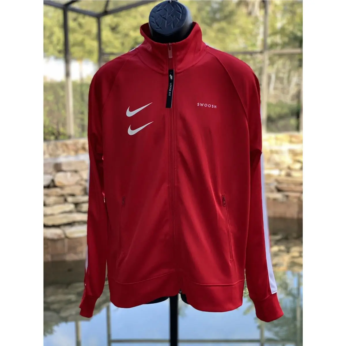 Nike Swoosh Poly-knit Track Jacket Black / White Men S CJ4884-657