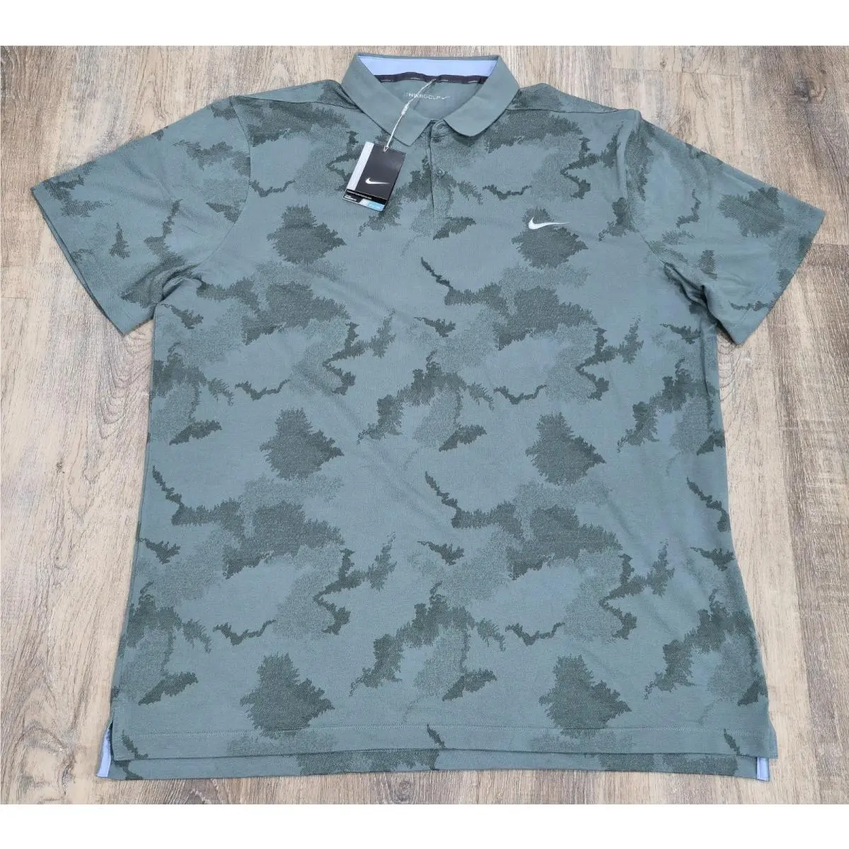 Nike Golf Modern Fit Polo Shirt Mens 3XLT Green Abstract Camo Print Big Tall