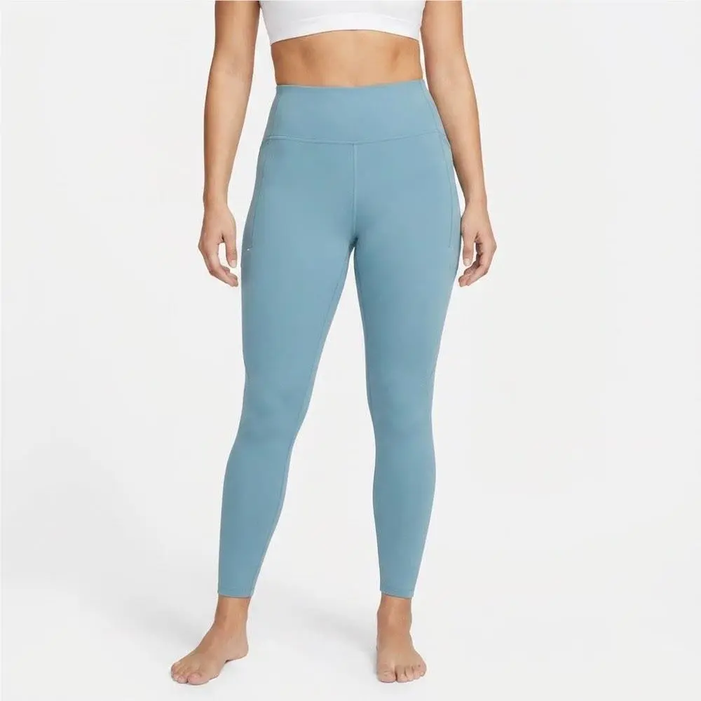 Nike Swift Dri-fit Womens XL Blue Teal Running Leggings Pockets