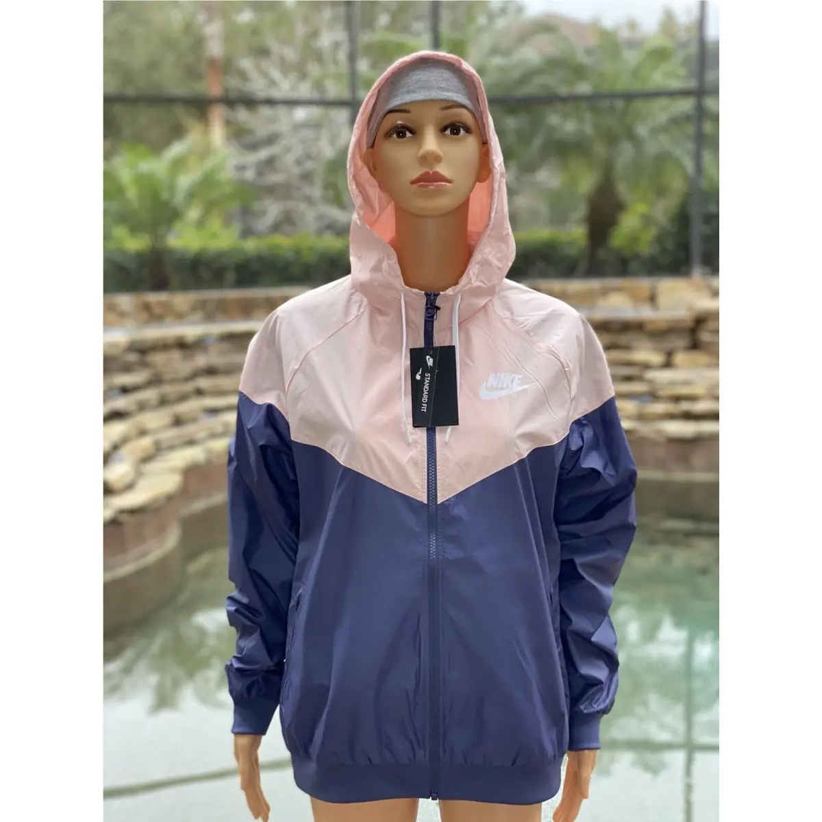 Nike Windrunner Full-zip Jacket Blue-pink Women`s L DA0001-403