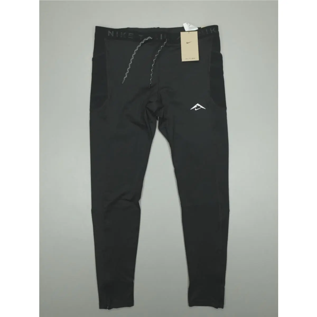 Nike Trail Running Tights Pants Dri-fit Men`s Size L Black HV2662-010