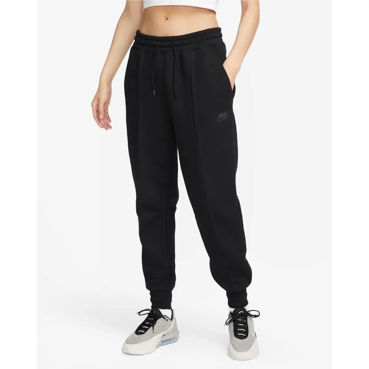 Nike XL Black Tech Fleece Joggers Women`s Mid Rise Full Length FB83330-010