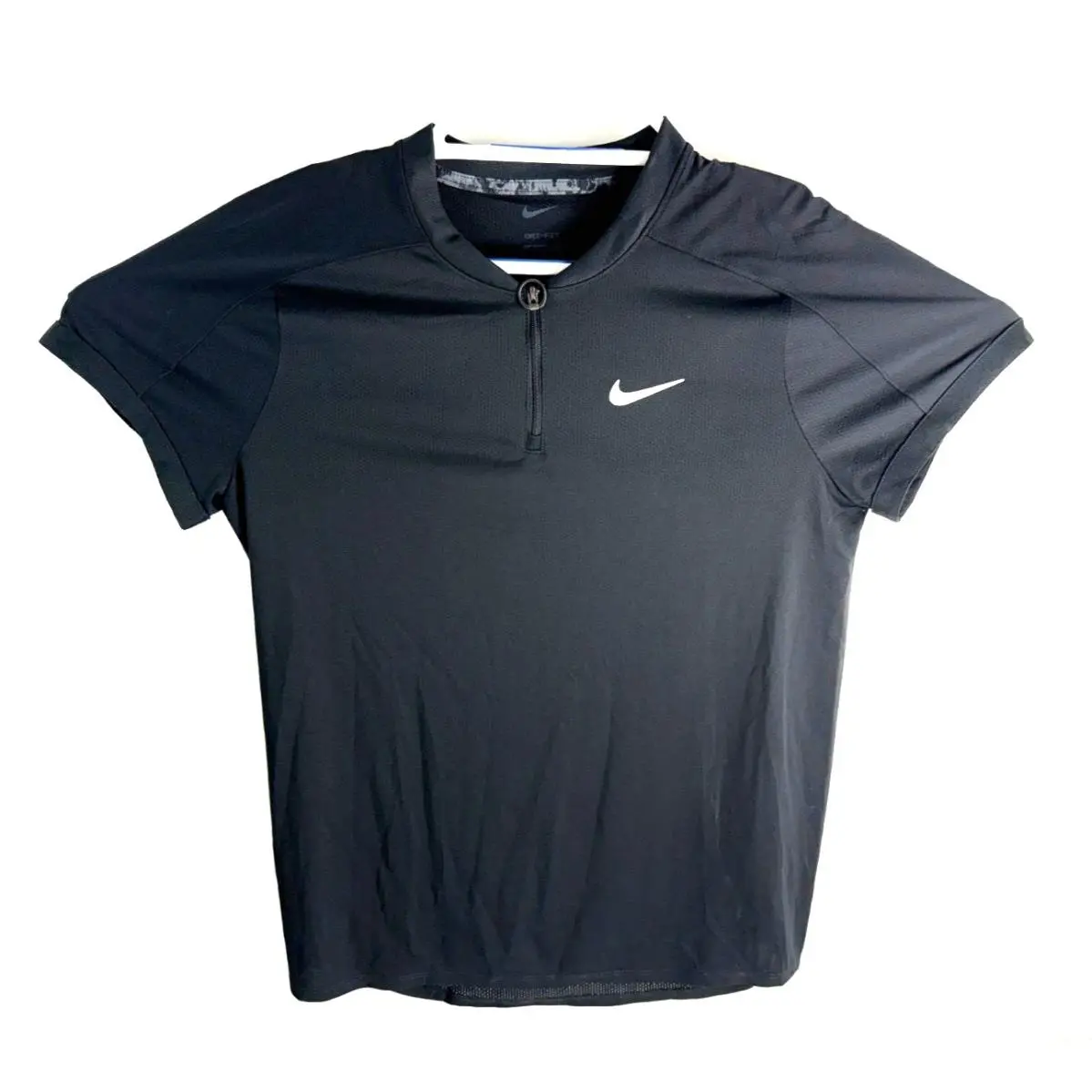 Nike Dri-fit Advantage Tennis Polo Shirt Black Men`s Size Medium DA4323-010