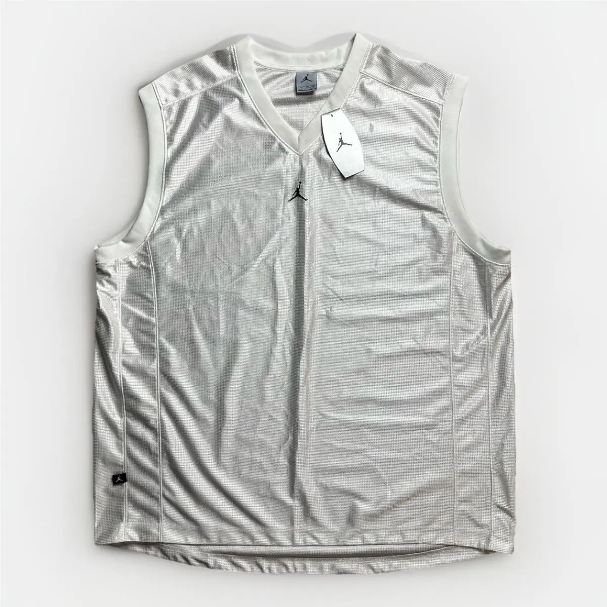 Vintage Y2K Nike Air Jordan Basketball Jersey Mens Xxxl White Shiny Streetball