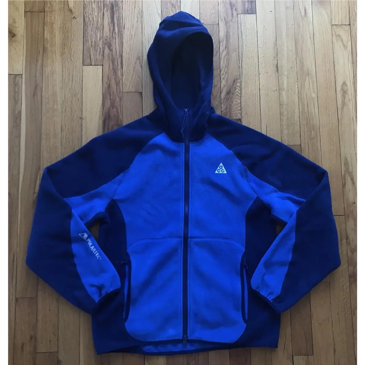 Size XS Mens Nike Acg Wolf Tree Fleece Full-zip Hoodie Blue White HJ2460-480