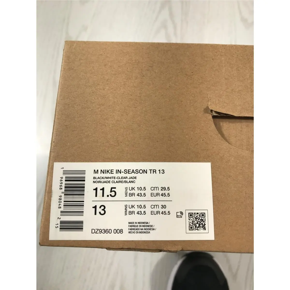 Nike shoes - Nike In-Season TR 13 - DZ9360-008 - Black/White/Clear Jade (UPC: 196968980482) 8