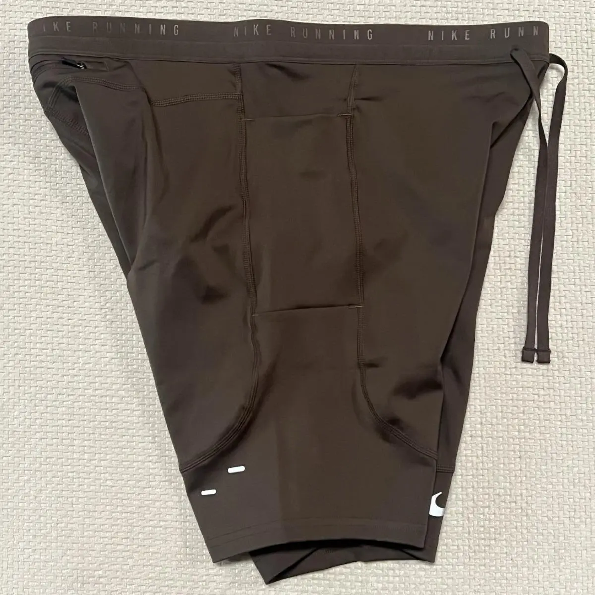 Nike clothing - Men`s Dri-FIT 1/2-Length Running Tights - IF2040 IF2040-010 - Brown (UPC: 198488521527) 2