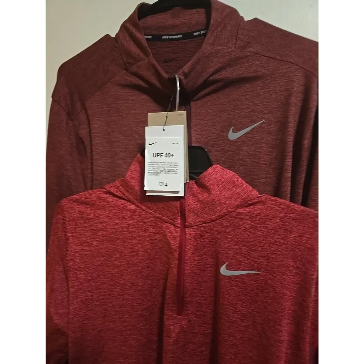 DD4756-581Nike Men`s Dri-fit 1/4-Zip Running Shirts Dark Red +CU3220-690-RED-LG