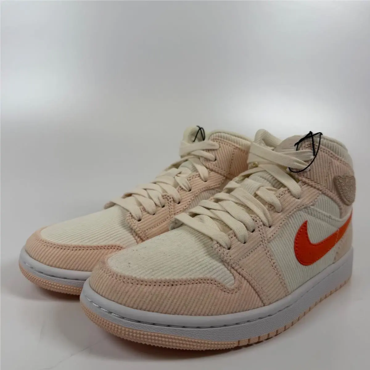 Nike Air Jordan 1 Mid SE Corduroy Sail Orange Quartz Womens DA8009-108 Size 7.5W