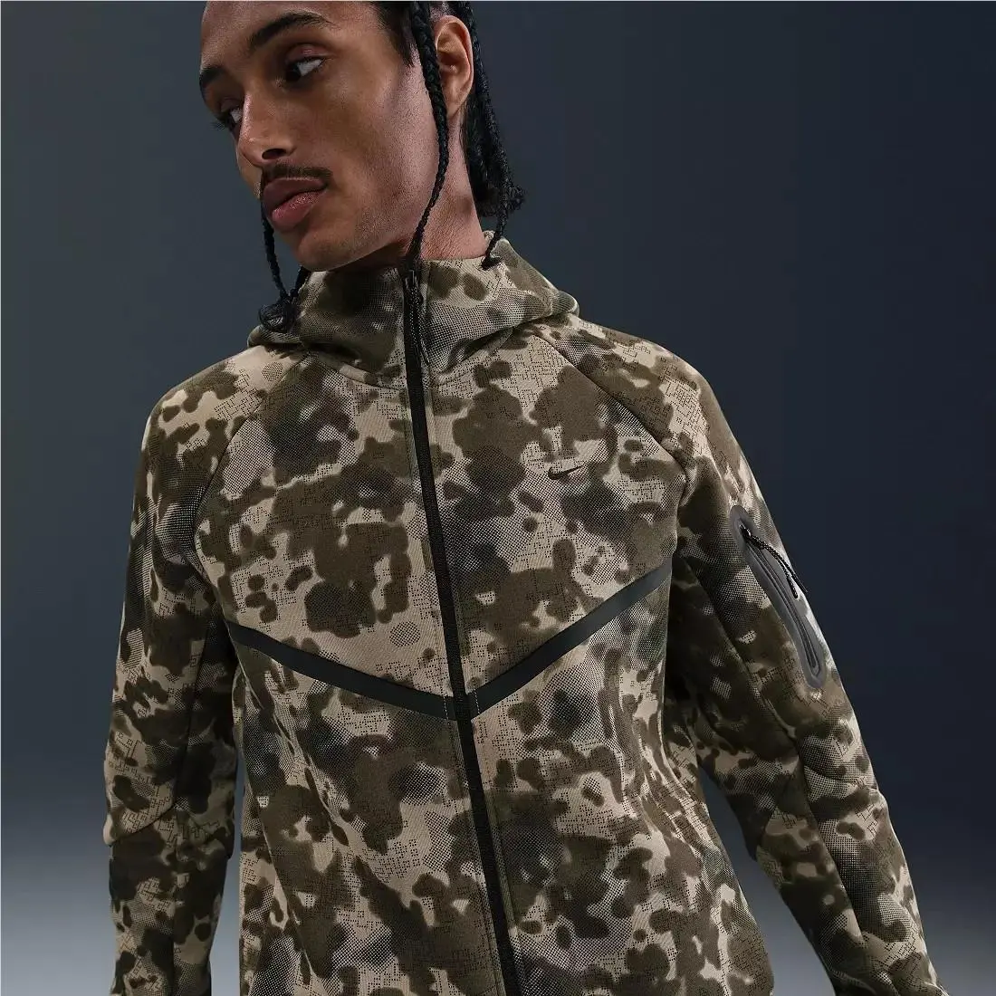 Nike Tech Fleece Full-zip Camo Men`s Windrunner Jacket HV0955-276 Small