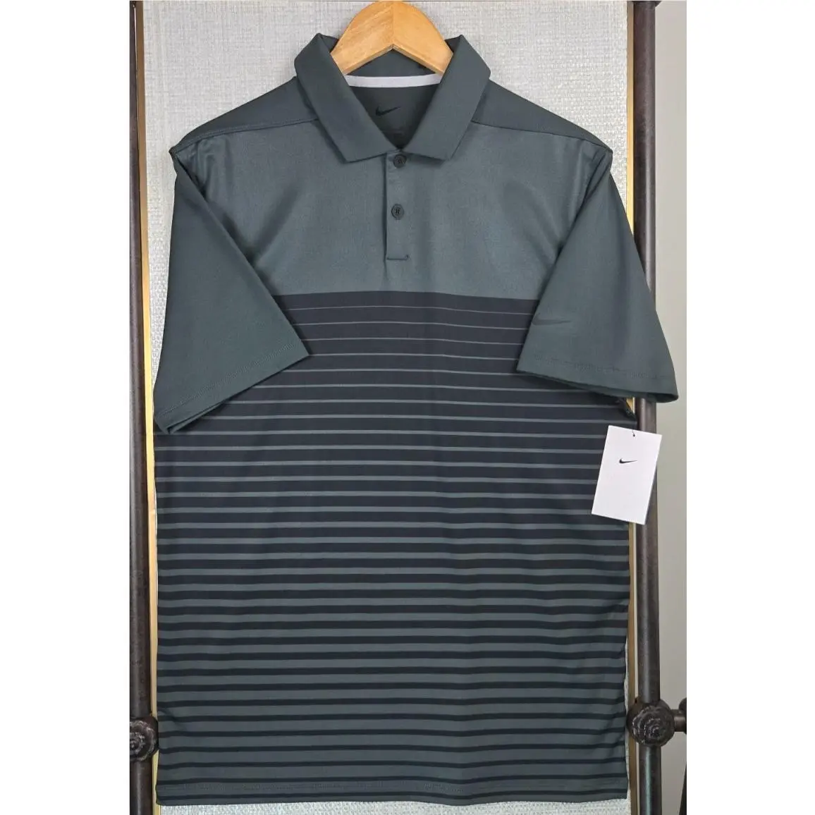 Nike Dri-fit Mens Performance Polo Shirt Size Small Gray Stripe Golf