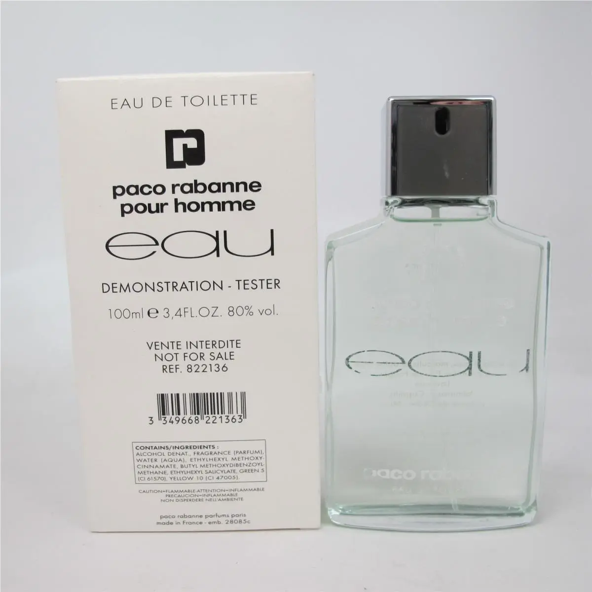 Eau Pour Homme  100 Ml/ 3.4 oz Eau de Toilette Spray by Paco Rabanne