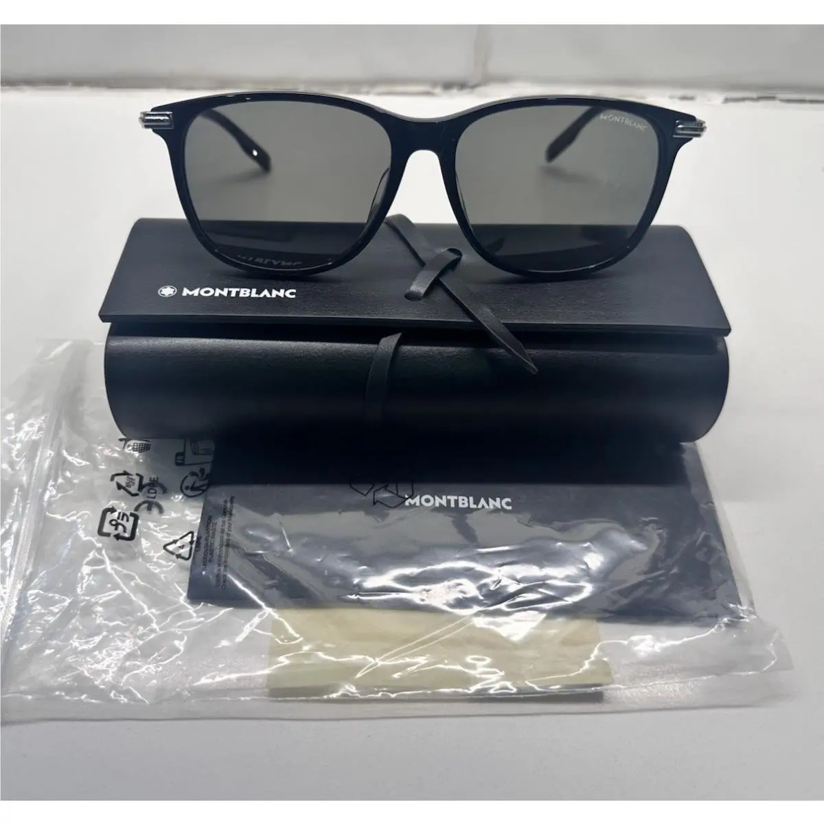 Montblanc Mens MB0216SA Sunglasses Black/gray 56 15 145