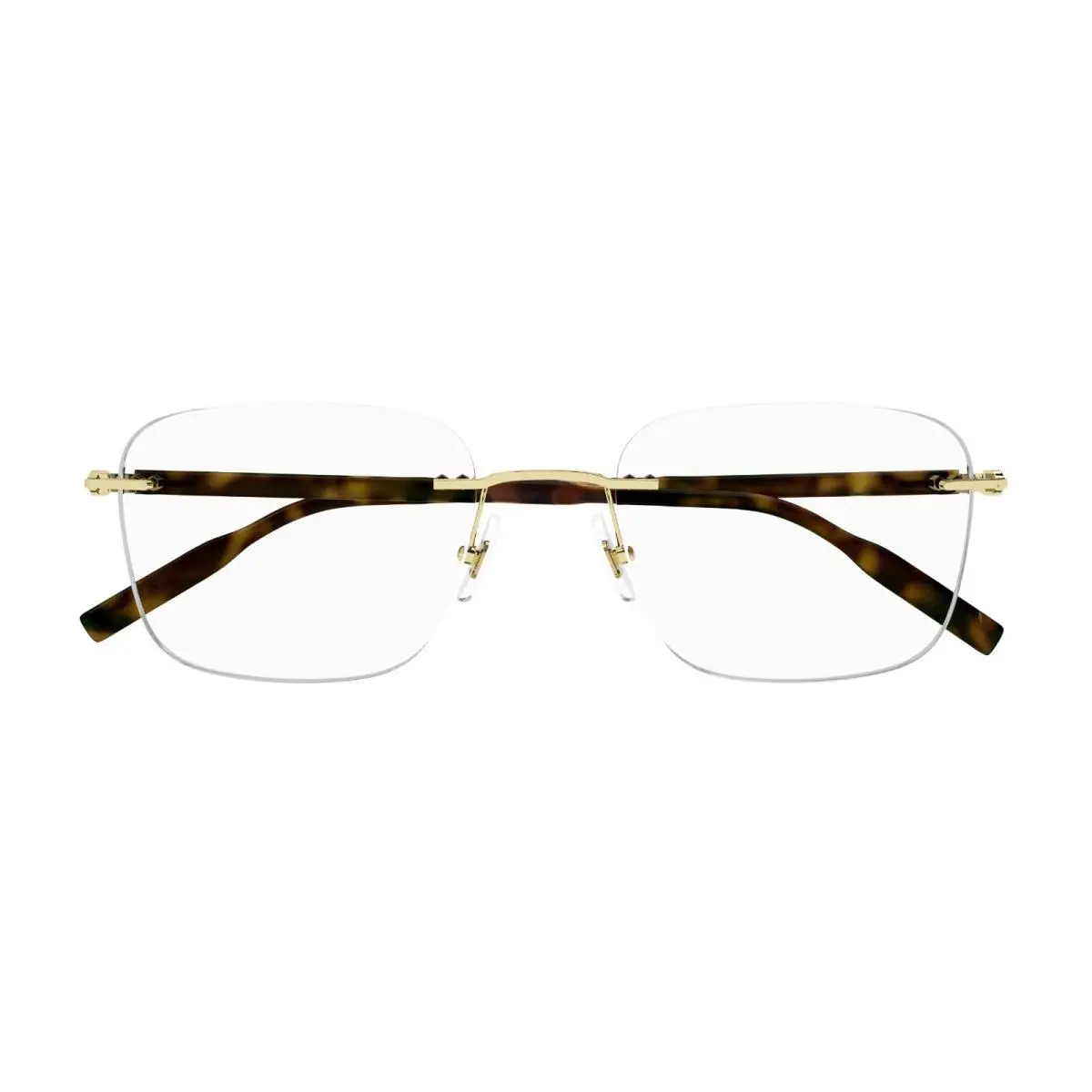 Montblanc Men Eyeglasses Gold/havana Demo Rectangle MB0222O 002 No Case