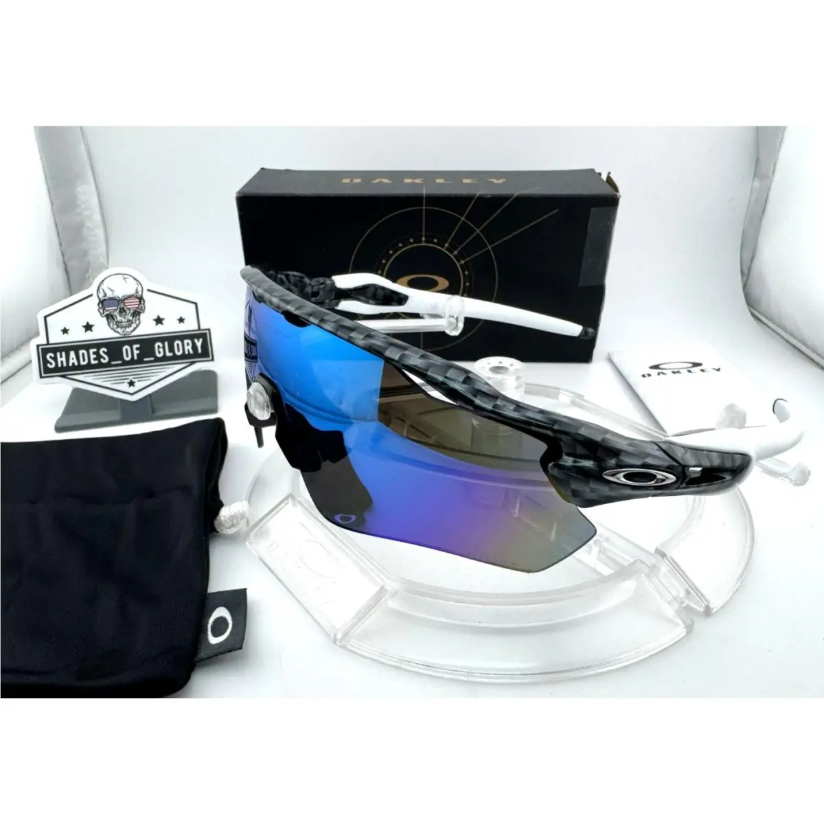 Radar EV Path Custom Carbon Fiber Prizm Sapphire Iridium Blue Sunglasses by Oakley