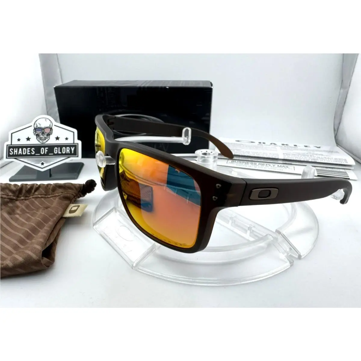 Oakley Holbrook Matte Rootbeer W/ Ruby Iridium Polarized Sunglasses OO9102-03