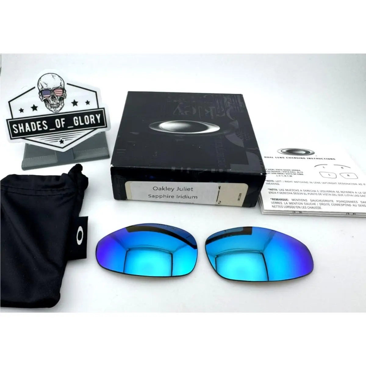 Juliet Sapphire Iridium Custom Cut Sunglasses Lenses X-metal by Oakley