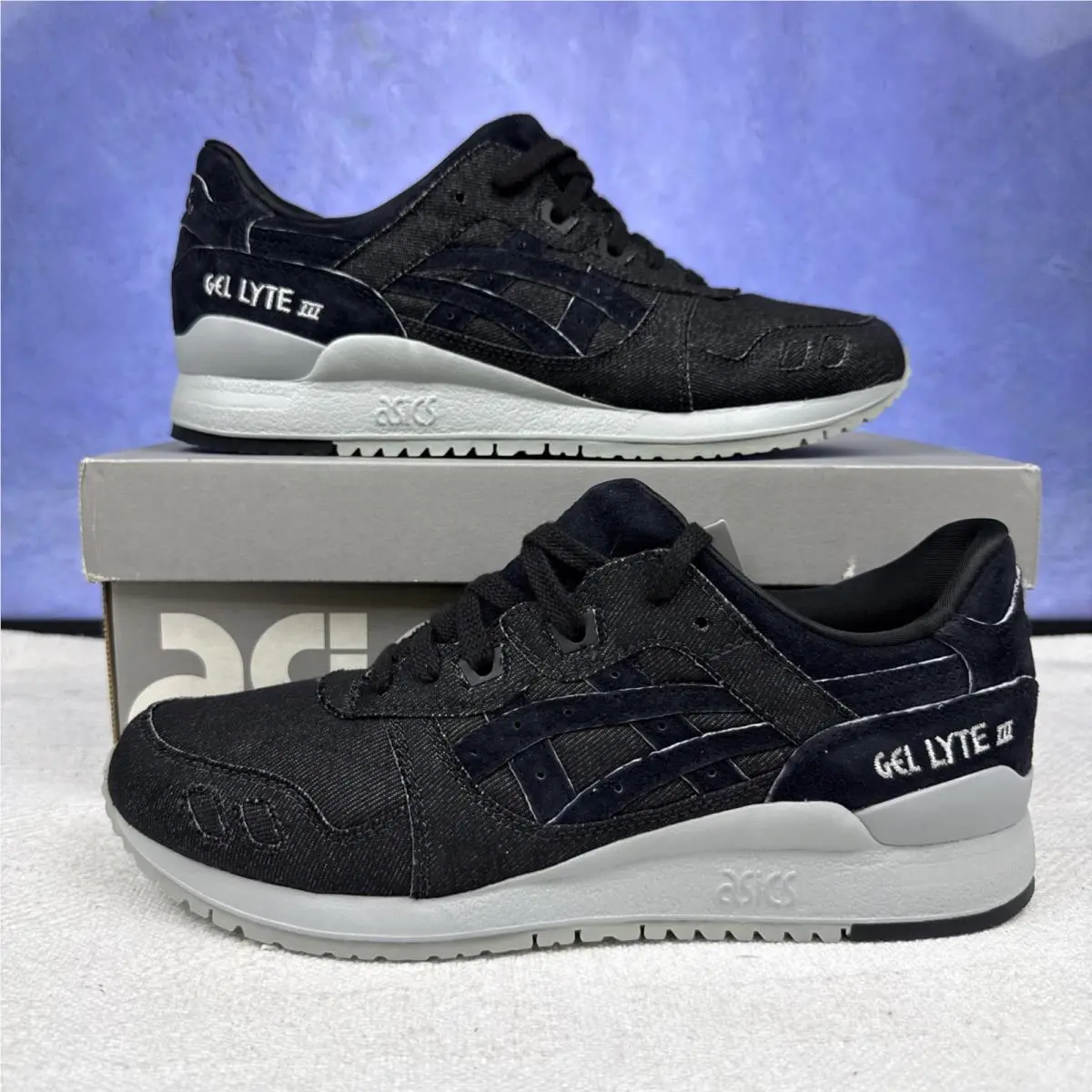 Asics Gel-lyte 3 Mid Grey/black Mens Size 8 H7ZNQ-9690 Japanese Denim
