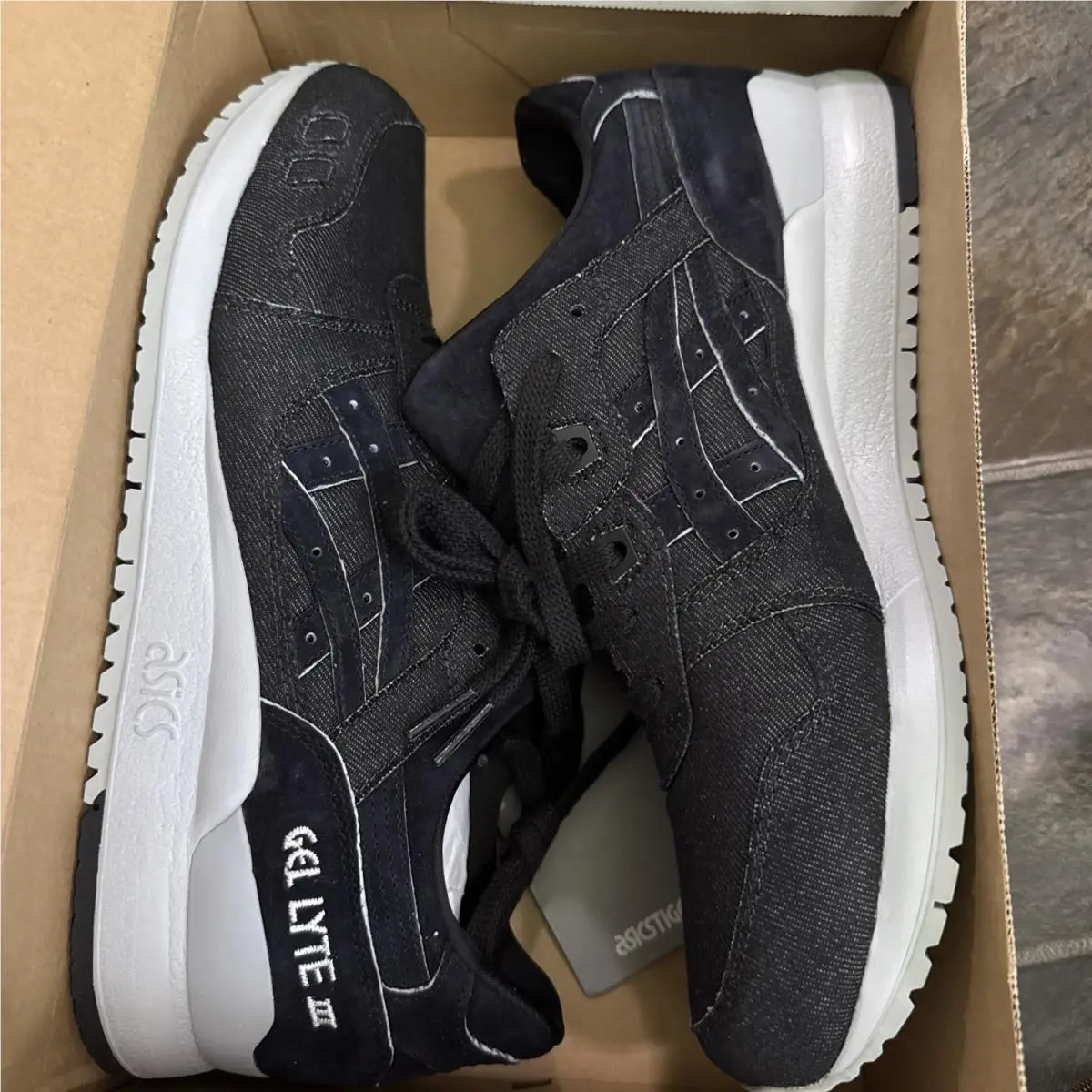Asics shoes - ASICS Gel Lyte 3 - Gel Lyte - H7ZNQ-9690 - Mid Grey/ Black Denim, Manufacturer: Mineral Beige/Simply Taupe (UPC: 191497051719) 0