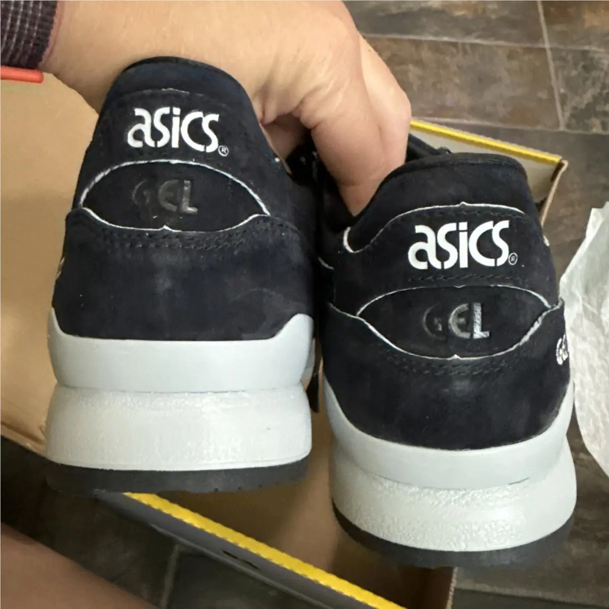 Asics shoes - ASICS Gel Lyte 3 - Gel Lyte - H7ZNQ-9690 - Mid Grey/ Black Denim, Manufacturer: Mineral Beige/Simply Taupe (UPC: 191497051719) 1
