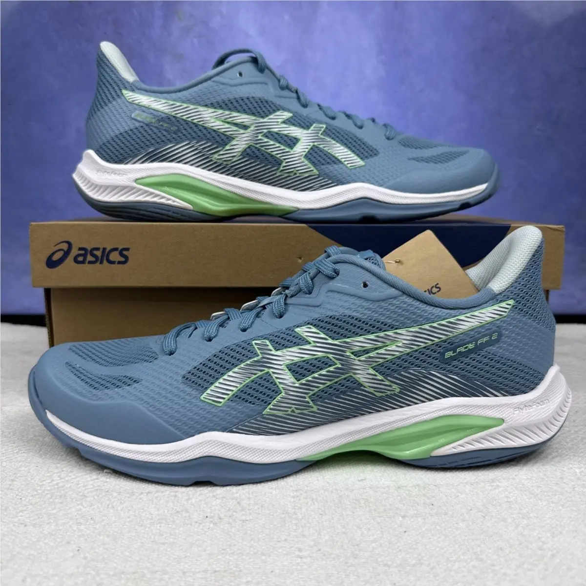 Asics Blade FF 2 Mens 10 Tennis Pickleball Volleyball Court Shoes Blue White