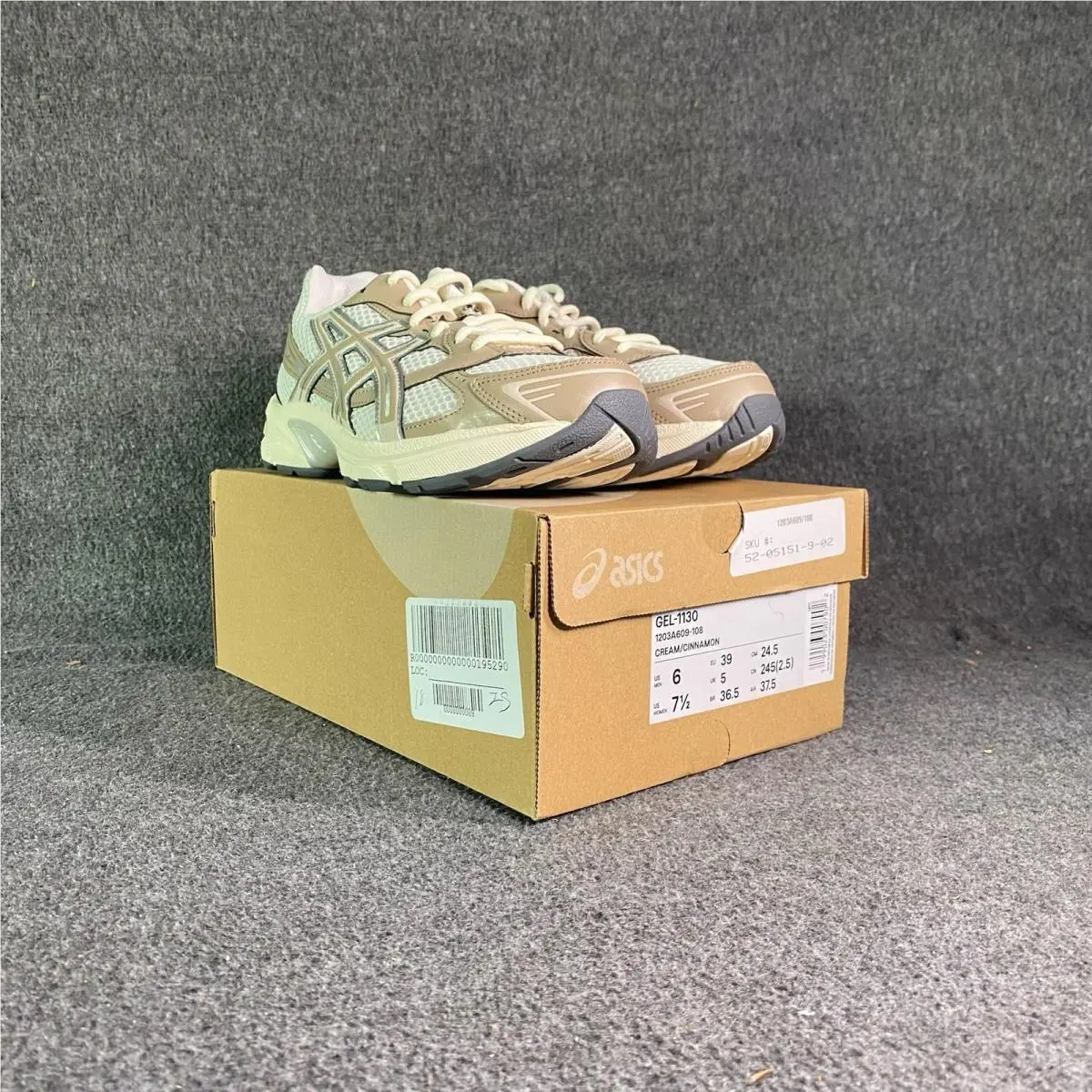 Asics GEL-1130 Cream Cinnamon Mens Size 6 Retro Running Sneakers 1203A609-108