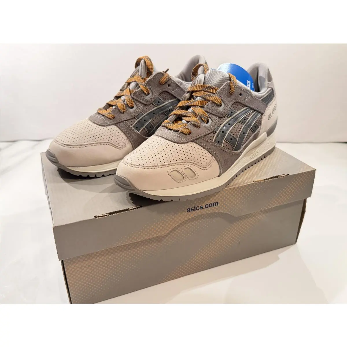 Asics Gel-lyte Iii H42NK Mens Athletic Shoes Beige Grey Orange US 6.5