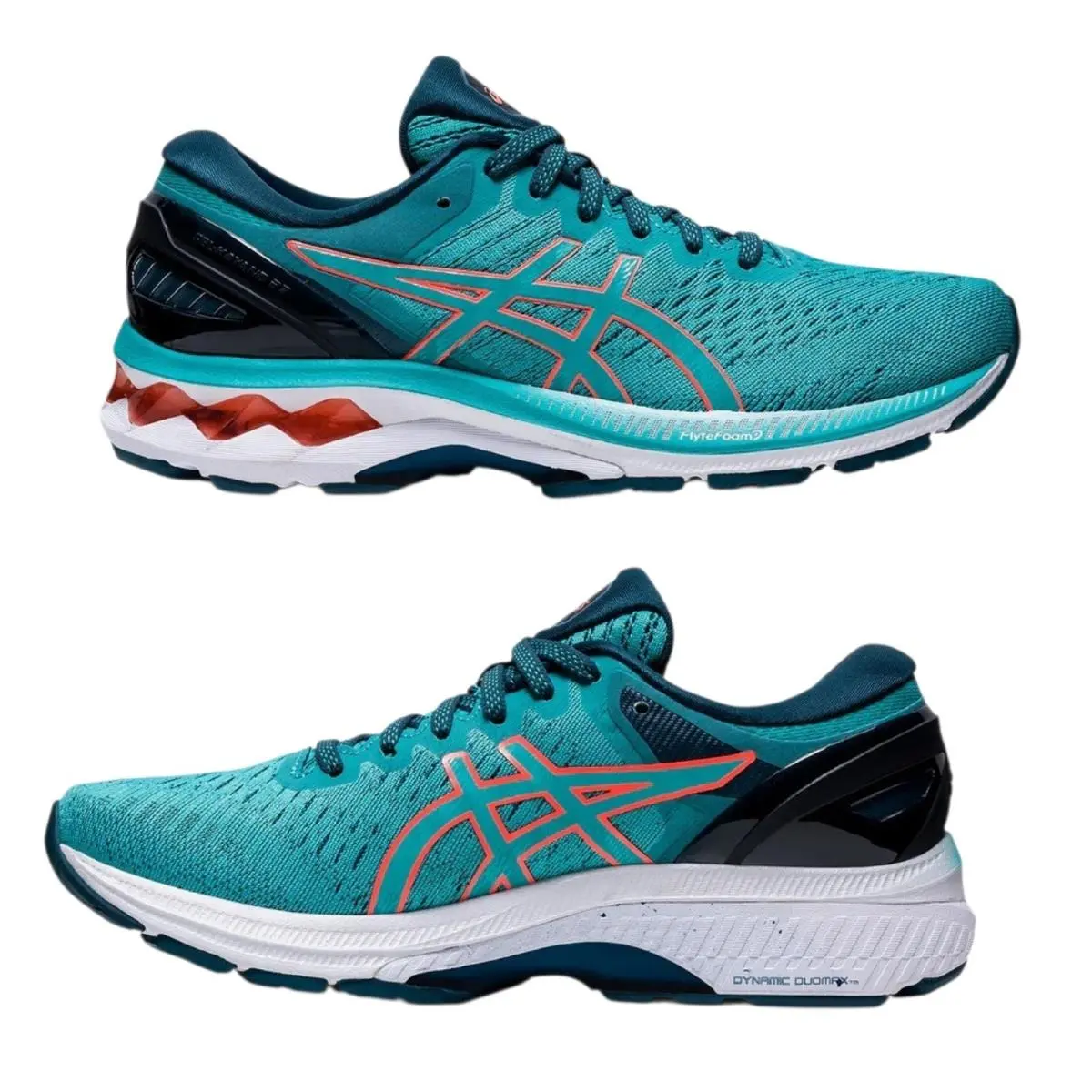 Asics Gel Kayano 27 Women`s Techno Cyan/sunrise Red US 7 M