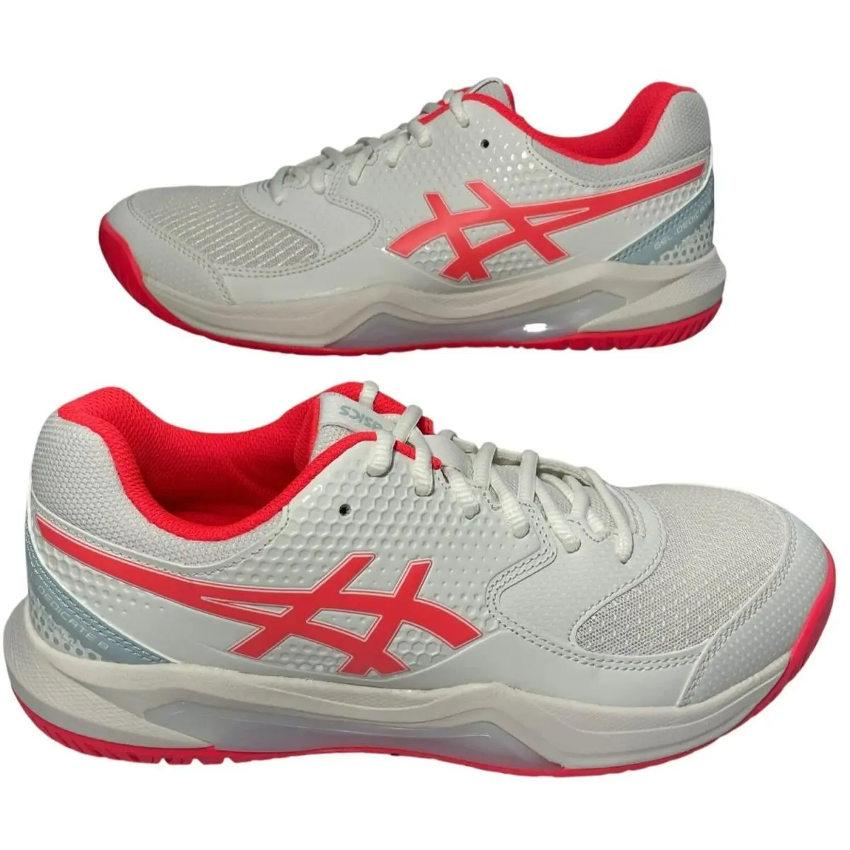 Asics Gel-dedicate 8 Pickleball Athletic Shoes Cream/flash Red Wmn`s Sz 9.5