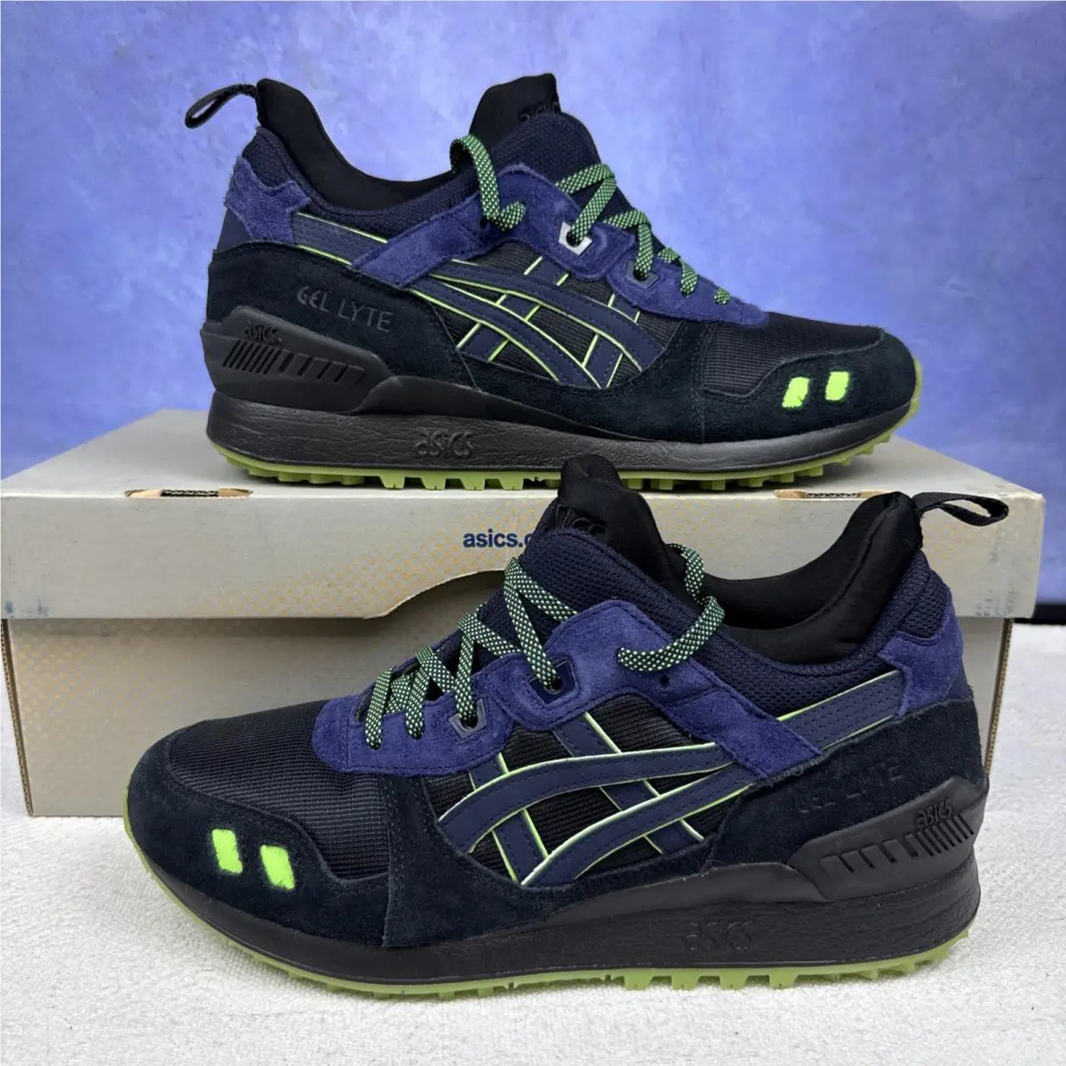 Asics Gel Lyte MT H7XUK-9058 Men’s Size 9 Black/peacoat Mesh Mid Top Sneakers