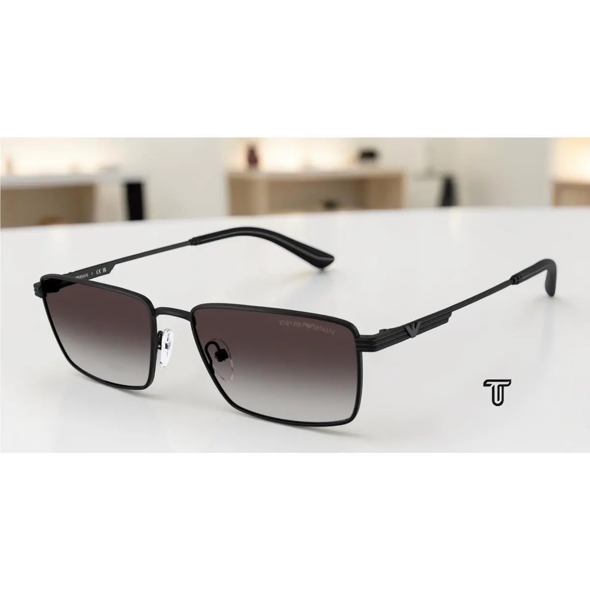 Emporio Armani EA2169 30018G Matte Black Grey Gradient 57 mm Men`s Sunglasses