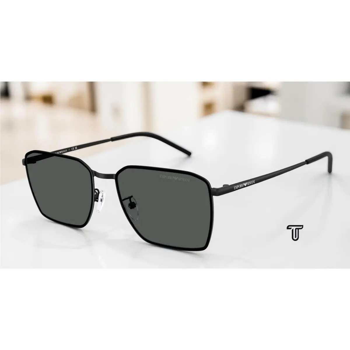 Emporio Armani EA2172D 300187 Matte Black Dark Grey 60 mm Men`s Sunglasses