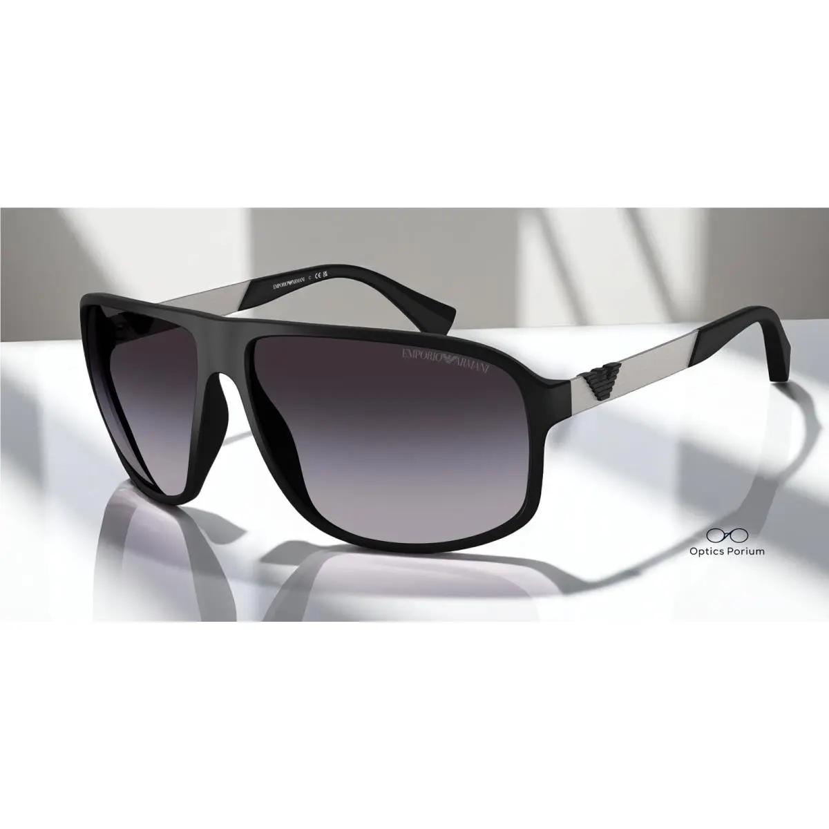 Emporio Armani EA4029 50638G Black Rubber Grey Gradient 64 mm Men`s Sunglasses